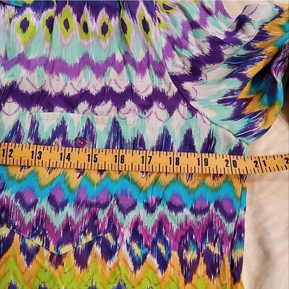 Haute Hippie 100% Silk Multicolor Shirt-Dress Size M - Picture 10 of 11